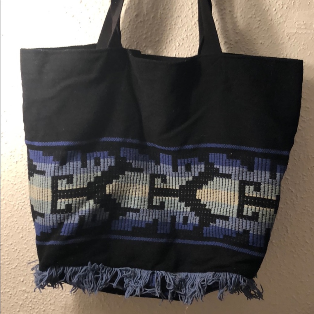 Hand woven beach bag